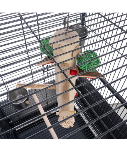 Java Wood XL Parrot Perch Station Swing